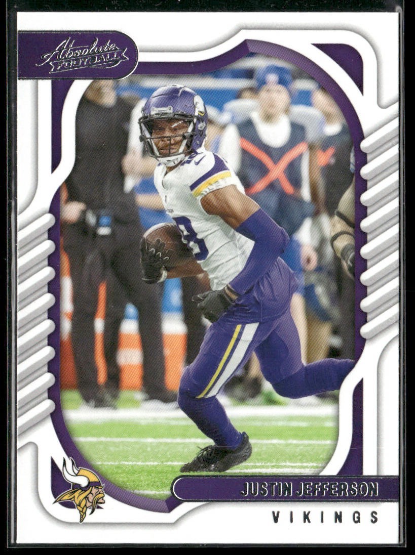 Justin Jefferson Player Lot Bundle 10 Different Football Cards JJ002 Vikings back