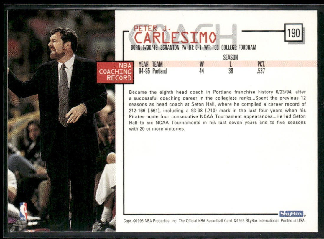 NBA Coaches Lot Bundle 10 Basketball Cards C002 Various Teams back