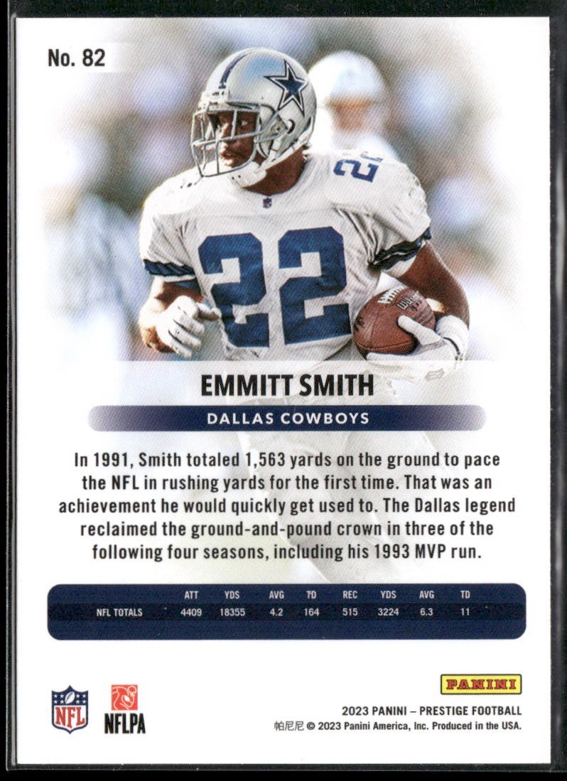 Emmitt Smith Player Lot Bundle 10 Different Football Cards ES004 Cowboys back