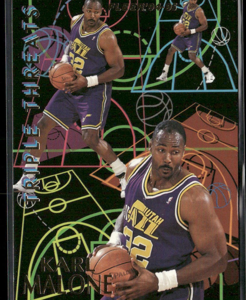 Karl Malone Player Lot Bundle 10 Basketball Cards KM002 Utah Jazz back