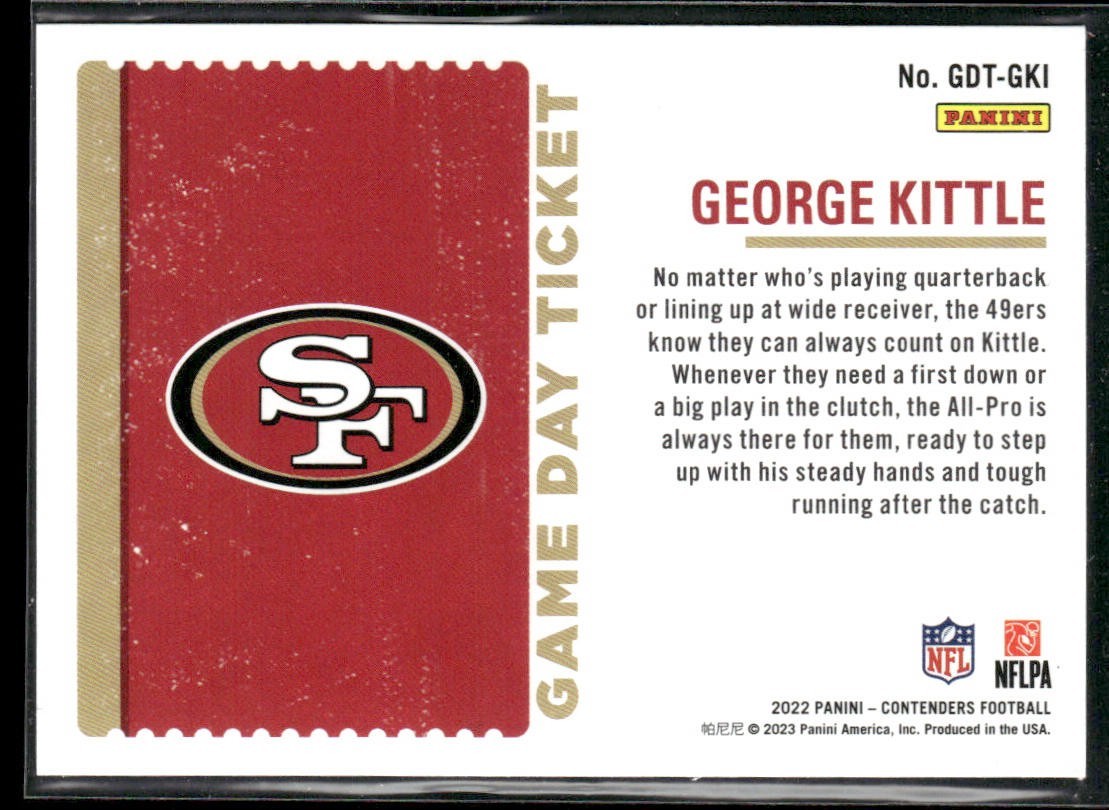 George Kittle Player Lot Bundle 9 Different Football Cards GK001 49ers back