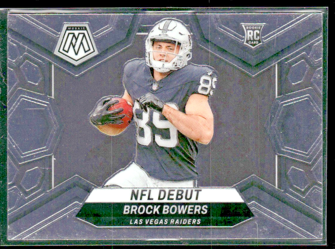 Brock Bowers Player Lot Bundle 8 Different ROOKIE Football Cards BB001 Raiders back