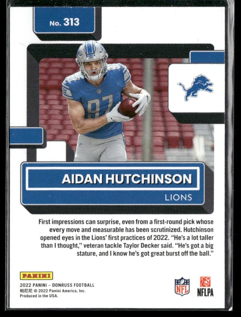 Aidan Hutchinson Player Lot Bundle 10 Different Football Cards AH002 Lions 6RC back