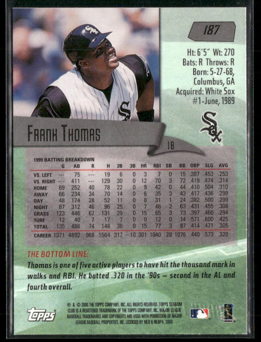 Frank Thomas Player Lot Bundle 10 Different Baseball Cards FT001 White Sox back