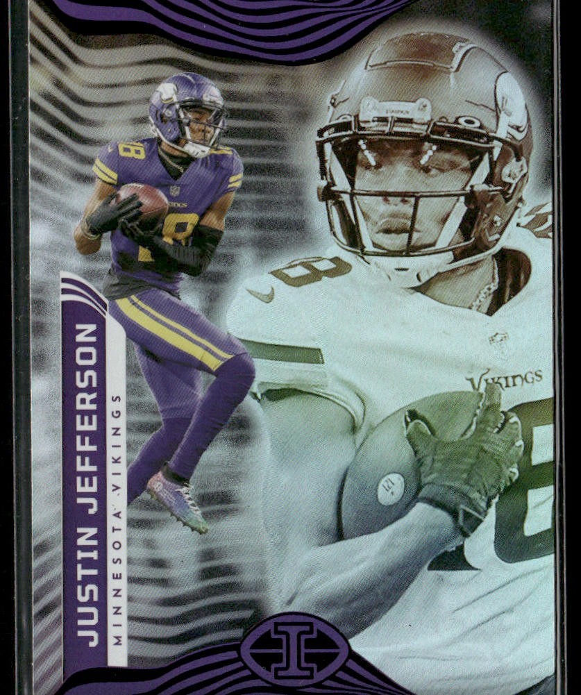Justin Jefferson Player Lot Bundle 10 Different Football Cards JJ001 Vikings back