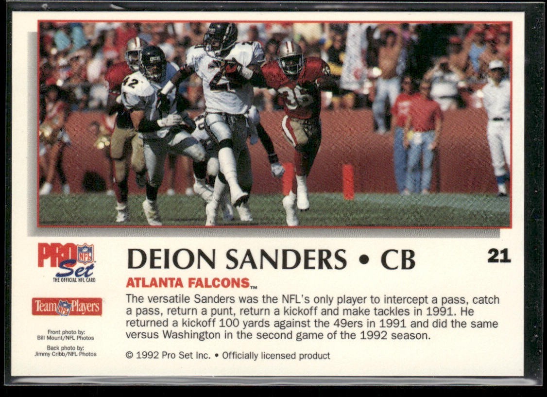 Deion Sanders Player Lot Bundle 10 Different Football Cards DS003 Falcons 49ers back