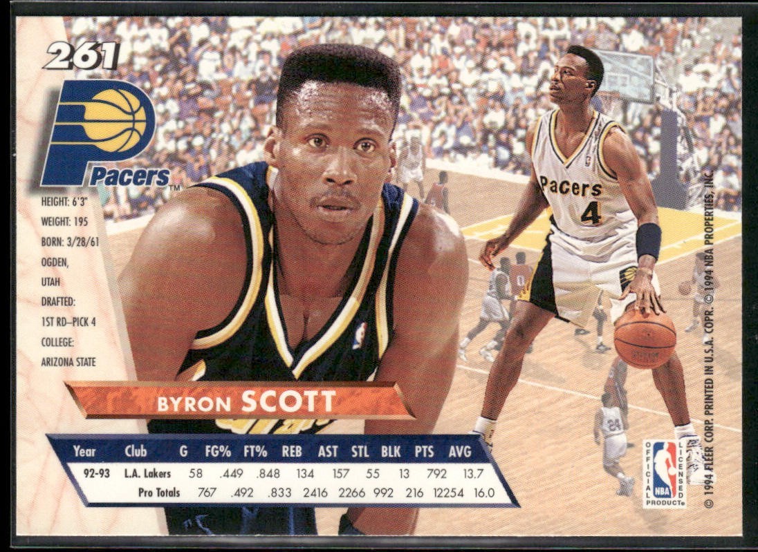 Byron Scott Player Lot Bundle 10 Different Basketball Cards BS003 Lakers Pacers back