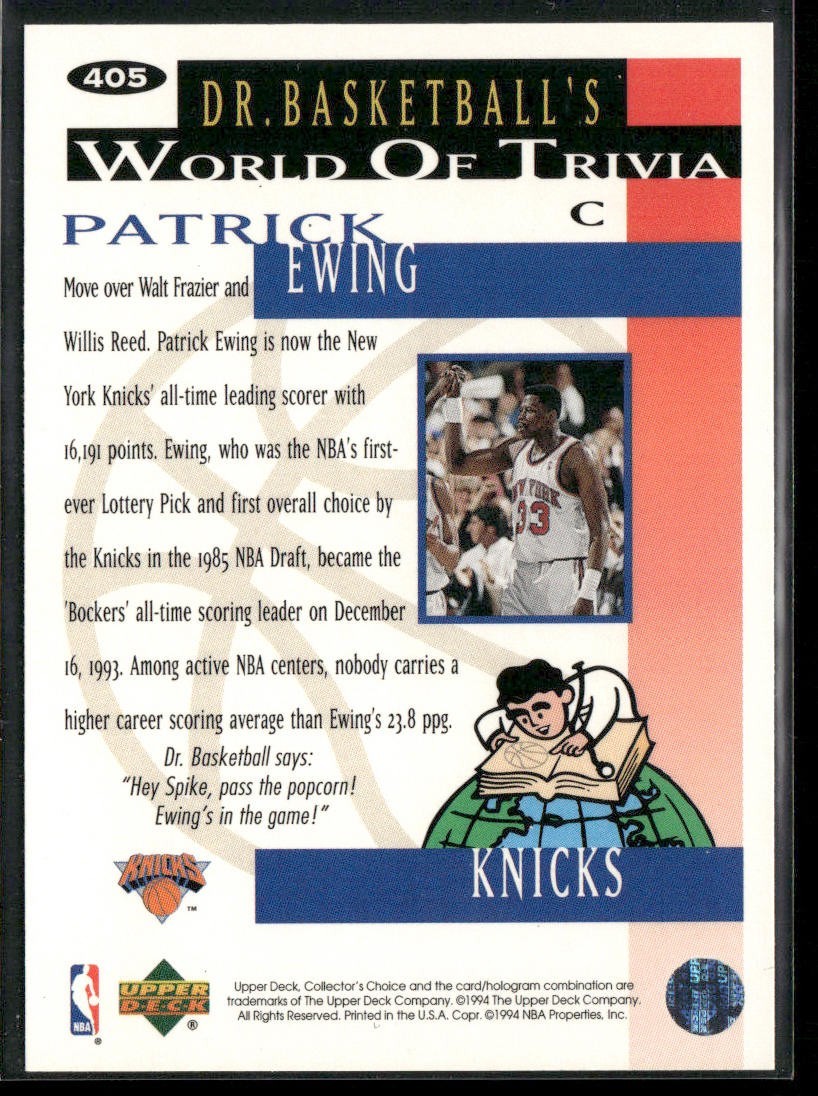 Patrick Ewing Player Lot Bundle 10 Basketball Cards PE006 New York Knicks back