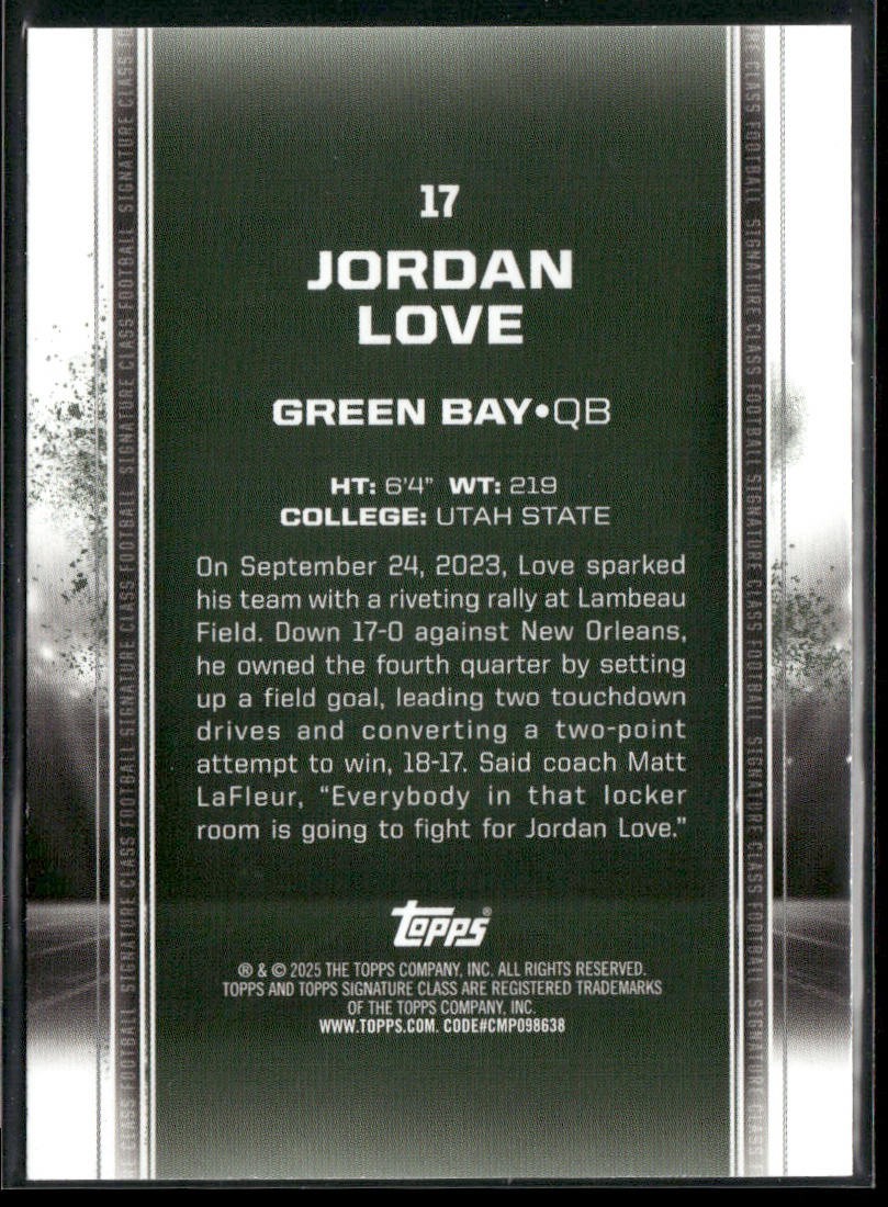 Jordan Love Player Lot Bundle 10 Different Football Cards JL002 Packers back