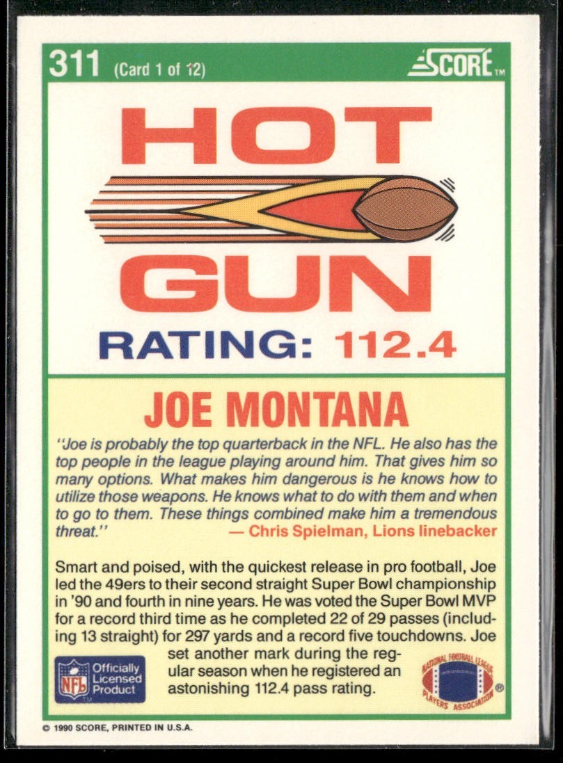 Joe Montana Player Lot Bundle 10 Different Football Cards JM002 49ers Chiefs back