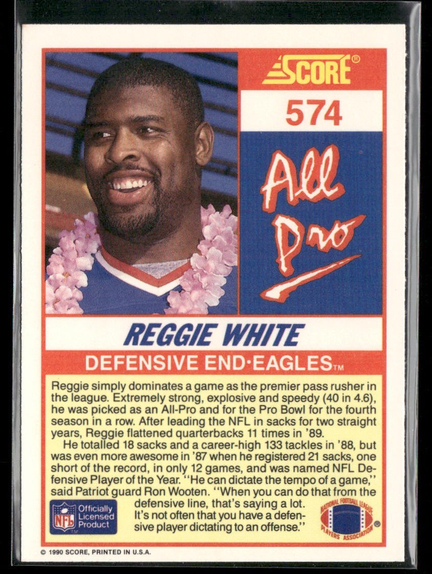 Reggie White Player Lot Bundle 10 Different Football Cards RW007 Eagles Packers back