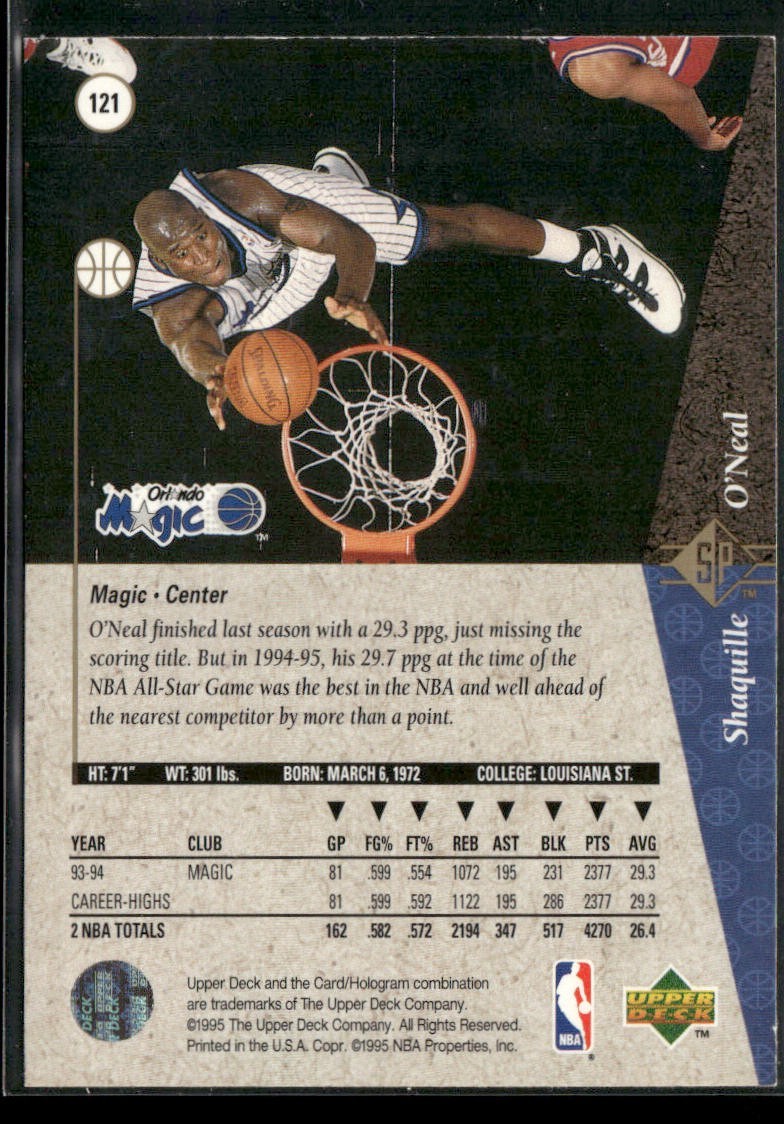 Shaquille O'Neal Player Lot Bundle 10 Basketball Cards SON002 Orlando Magic back
