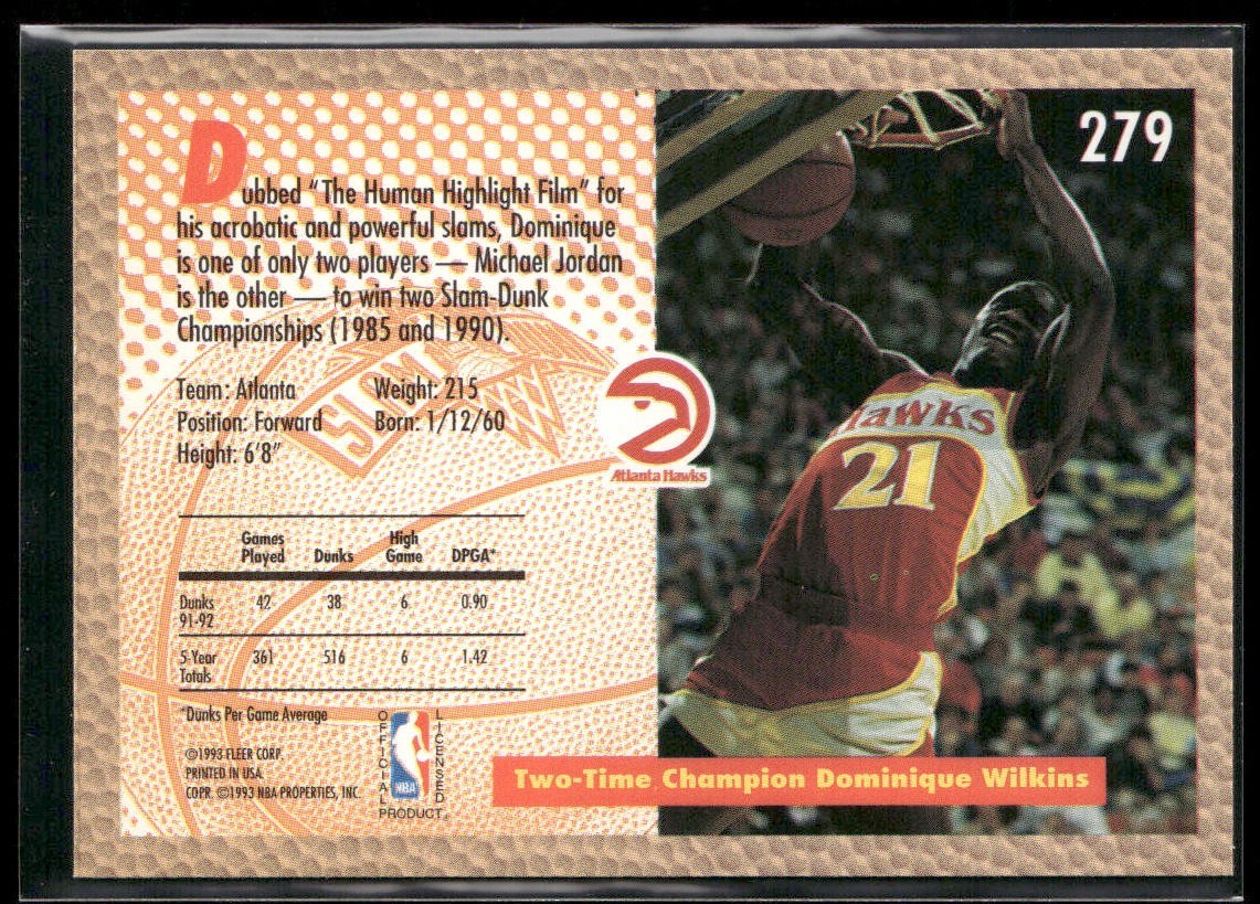 Dominique Wilkins Player Lot Bundle 10 Basketball Cards DW004 Hawks back