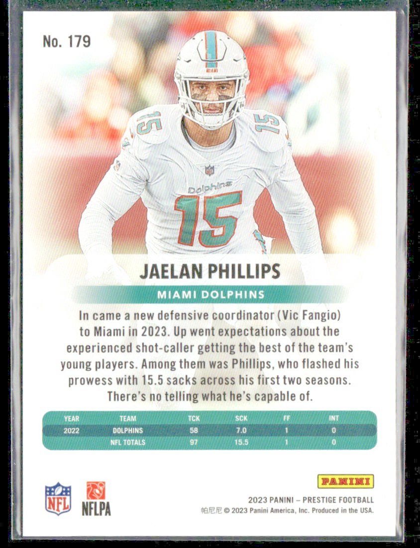 2023 Prestige Xtra Points Red #179 Jaelan Phillips /599 Miami Dolphins back