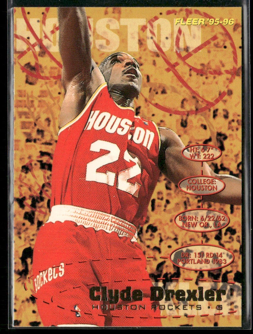 Clyde "The Glide" Drexler Player Lot Bundle 10 Basketball Cards CD001 Portland back