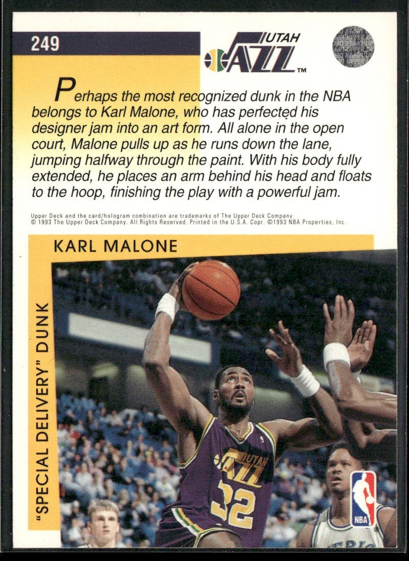 Karl Malone Player Lot Bundle 10 Basketball Cards KM004 Utah Jazz back