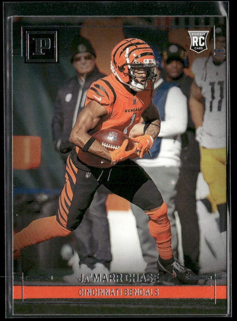 Ja'Marr Chase Player Lot Bundle 10 Different Football Cards JC004 Bengals 4 RC back