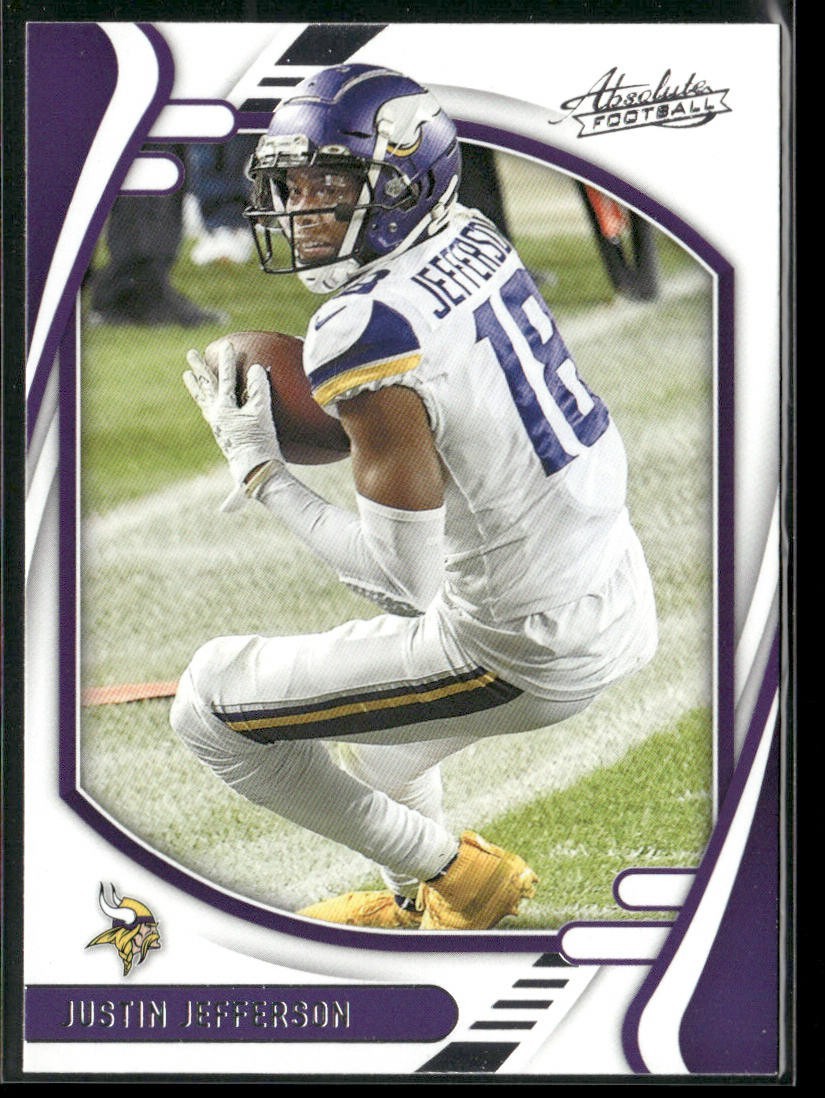 Justin Jefferson Player Lot Bundle 10 Different Football Cards JJ003 Vikings back