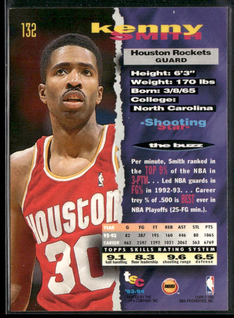 Kenny Smith Player Lot Bundle 10 Basketball Cards KS001 Rockets back