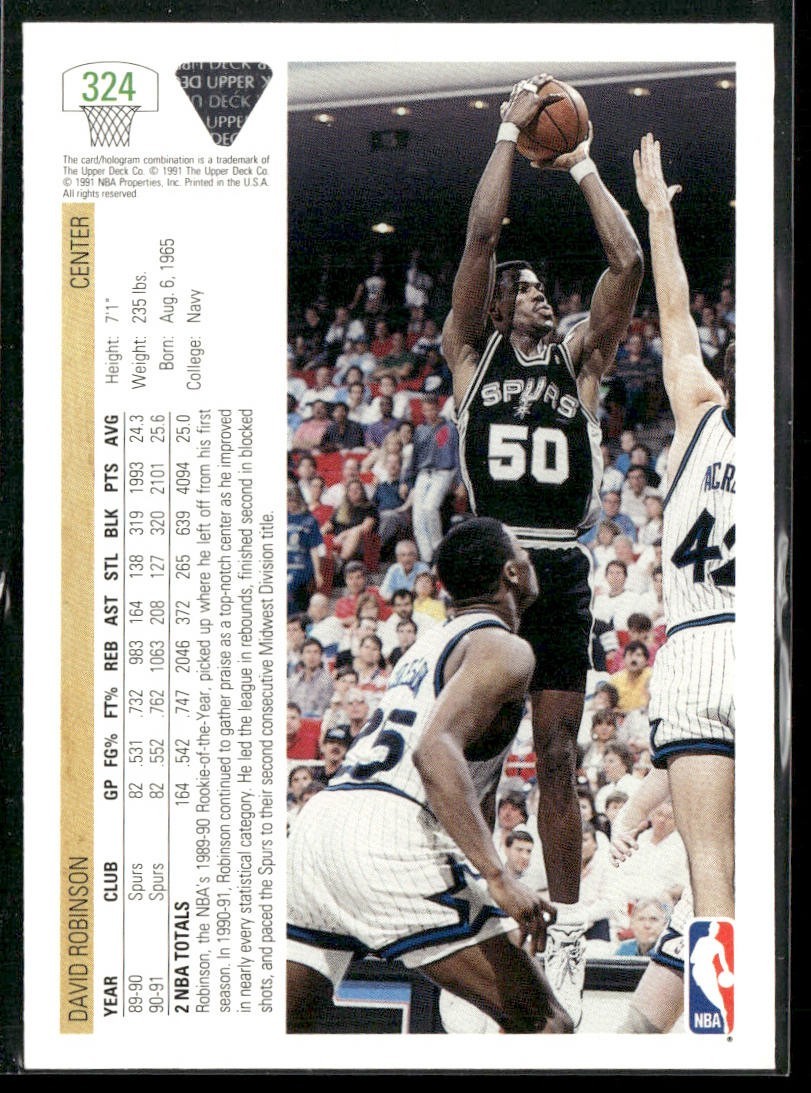 David Robinson Player Lot Bundle 10 Basketball Cards DR003 Spurs back