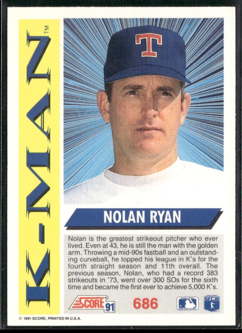 Nolan Ryan Player Lot Bundle 10 Different Baseball Cards NR004 Rangers back