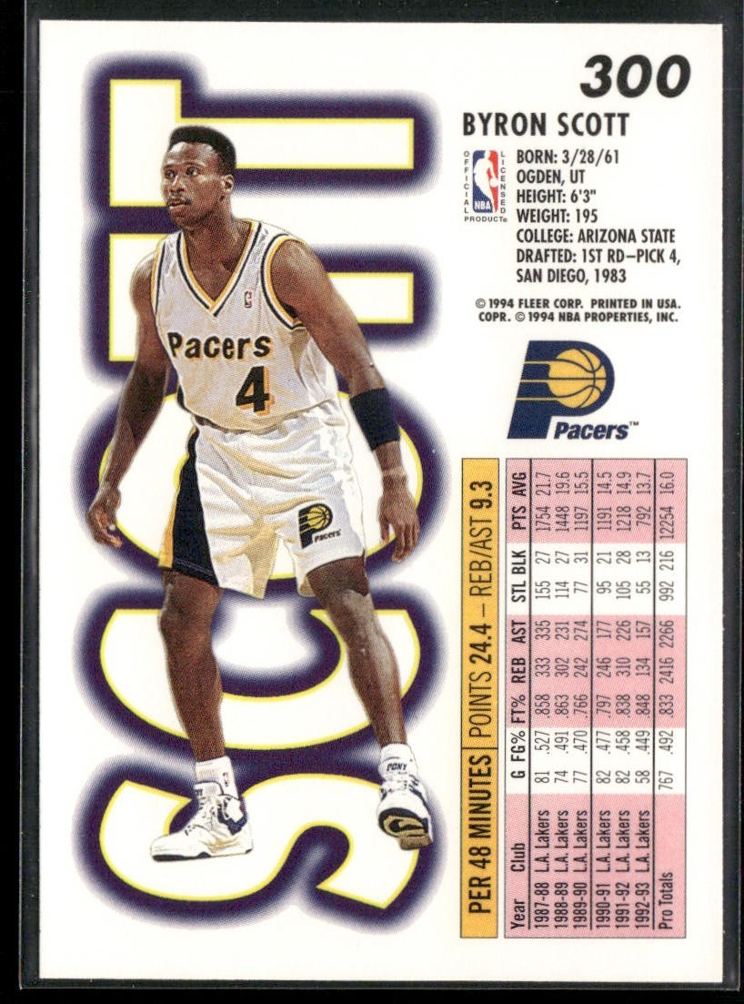 Byron Scott Player Lot Bundle 10 Different Basketball Cards BS002 Lakers Pacers back