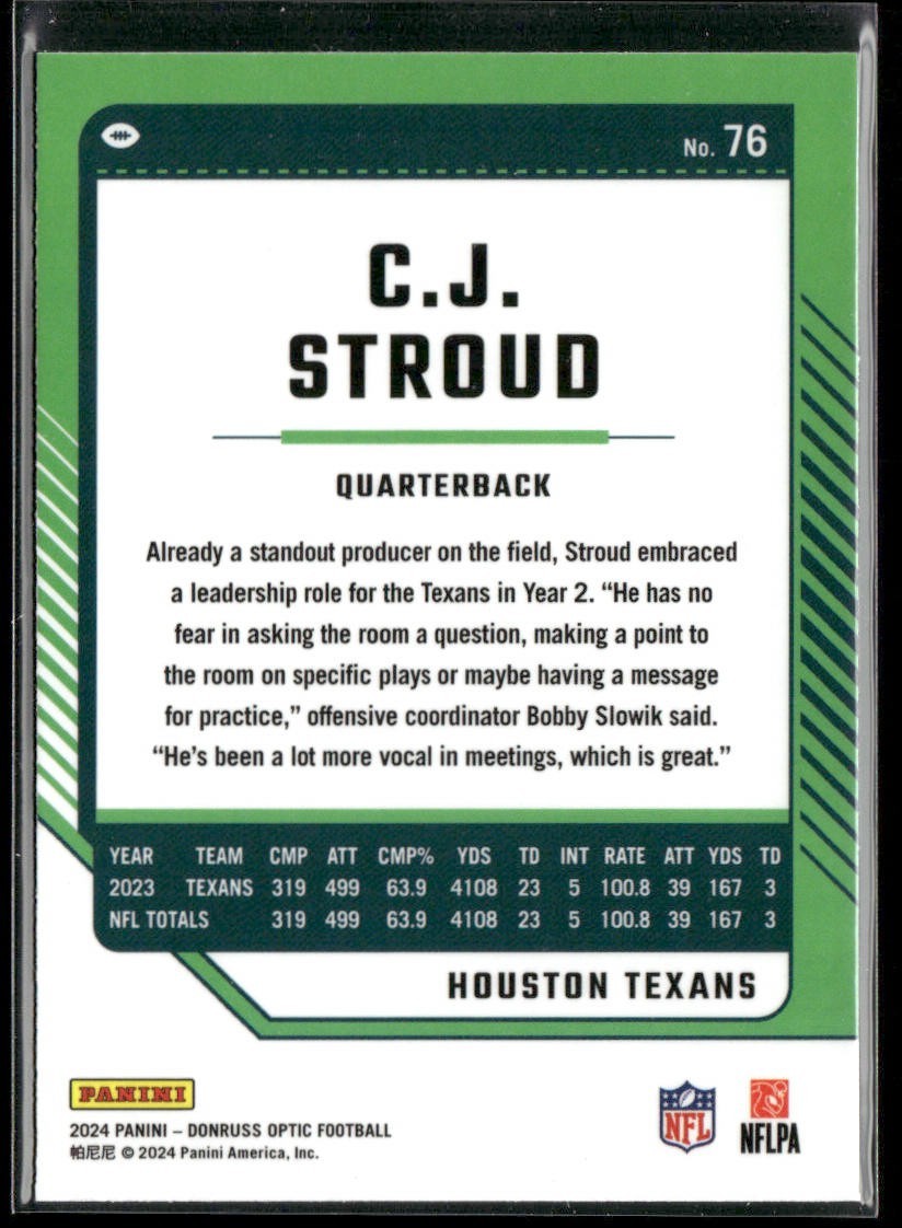 CJ Stroud Player Lot Bundle 10 Different Football Cards CJS001 4 RC back