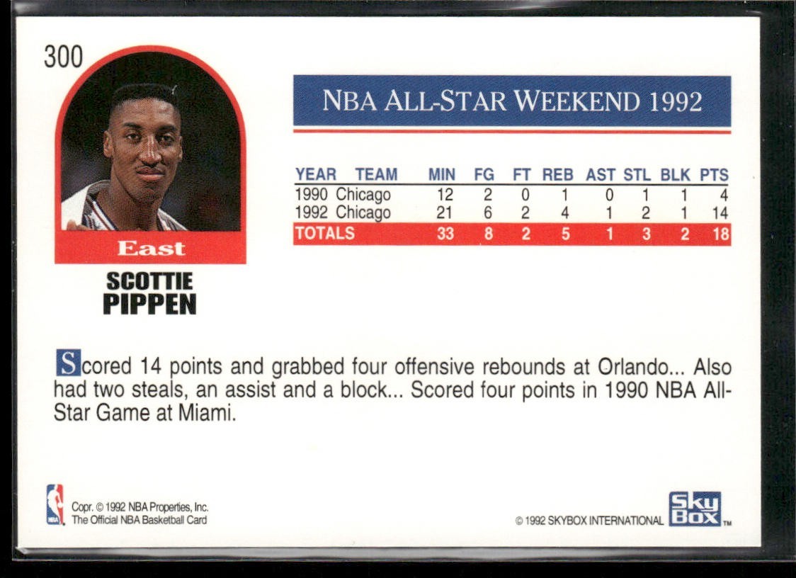 Scottie Pippen Player Lot Bundle 10 Basketball Cards SP001 Chicago Bulls back