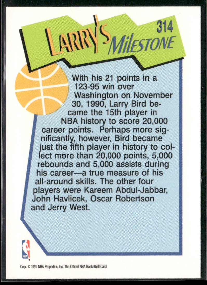 Larry Bird Player Lot Bundle 10 Basketball Cards LB001 Celtics back