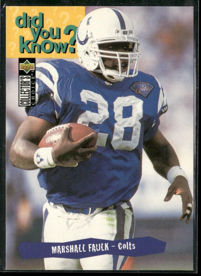 Marshall Faulk Player Lot Bundle 10 Different Football Cards MF002 2 RC back