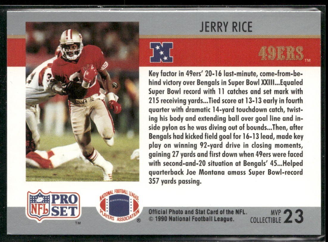 Jerry Rice Player Lot Bundle 10 Different Football Cards JR004 49ers back