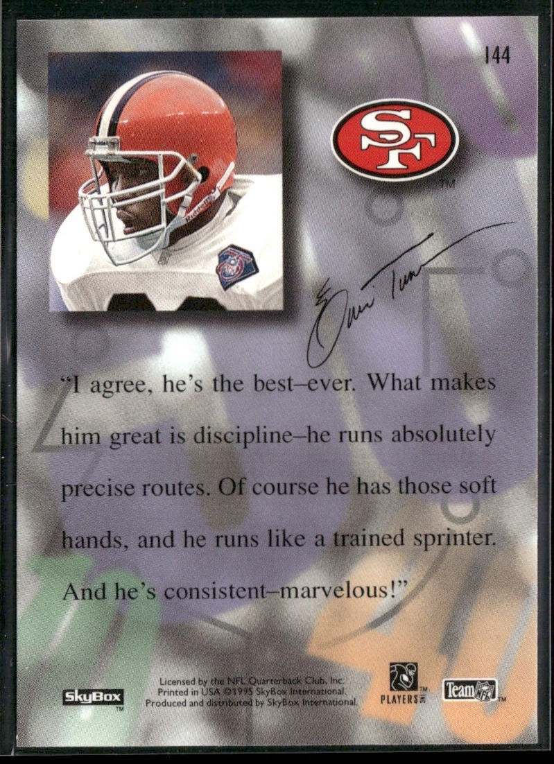 Jerry Rice Player Lot Bundle 10 Different Football Cards JR004 49ers back