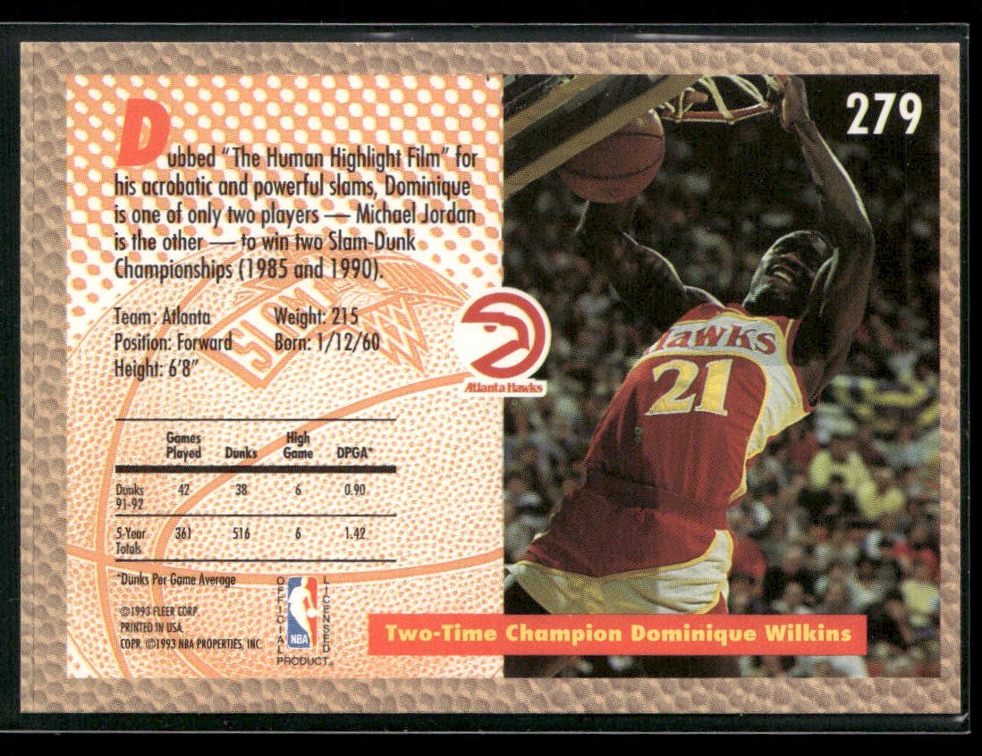 Dominique Wilkins Player Lot Bundle 10 Basketball Cards DW005 Hawks back