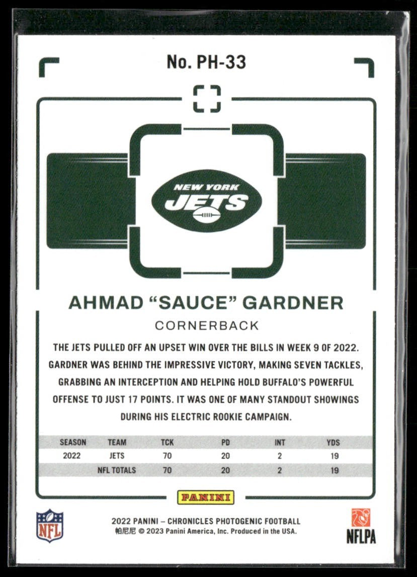 Ahmad Sauce Gardner Player Lot Bundle 10 Different Football Cards AG001 Jets 4RC back
