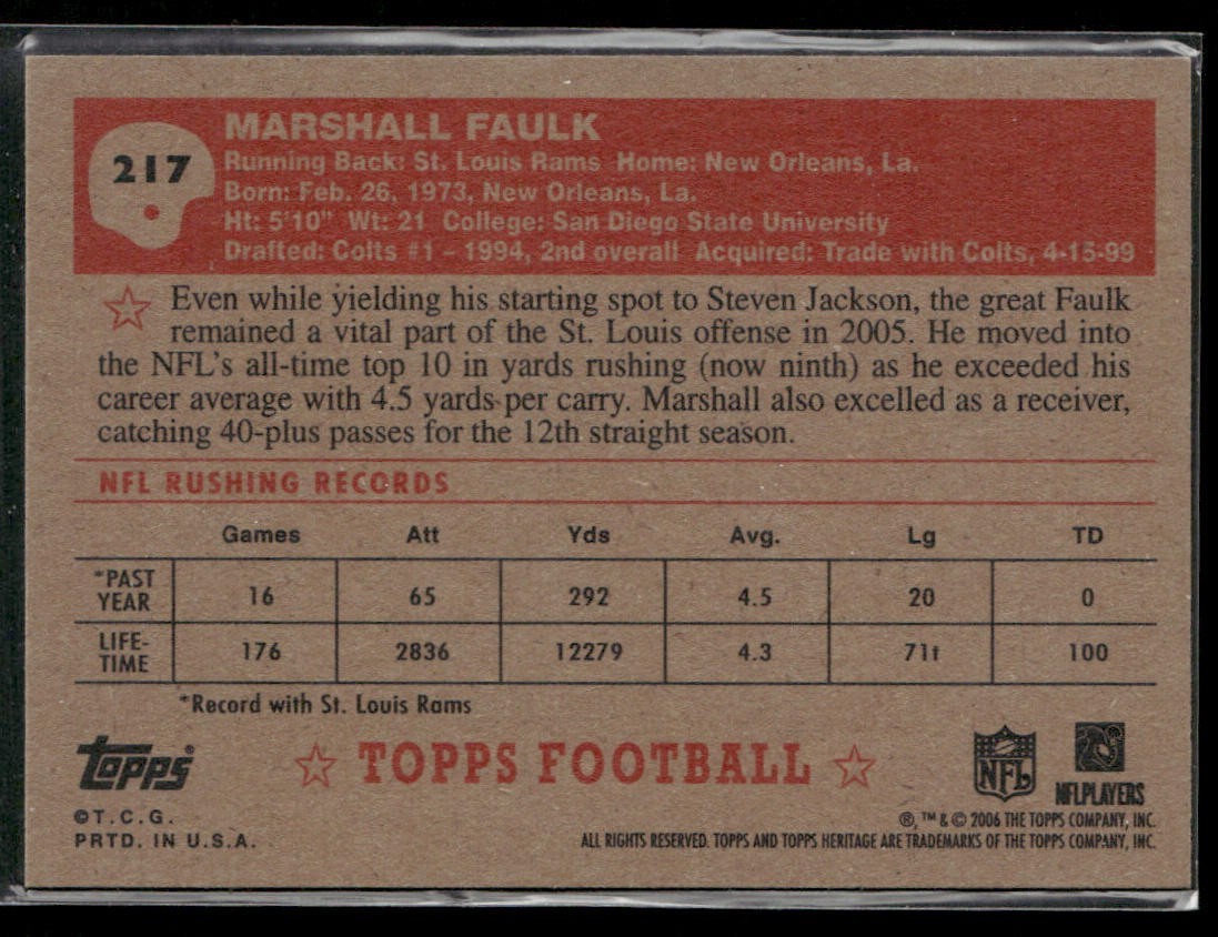 Marshall Faulk Player Lot Bundle 10 Different Football Cards MF004 Colts Rams back