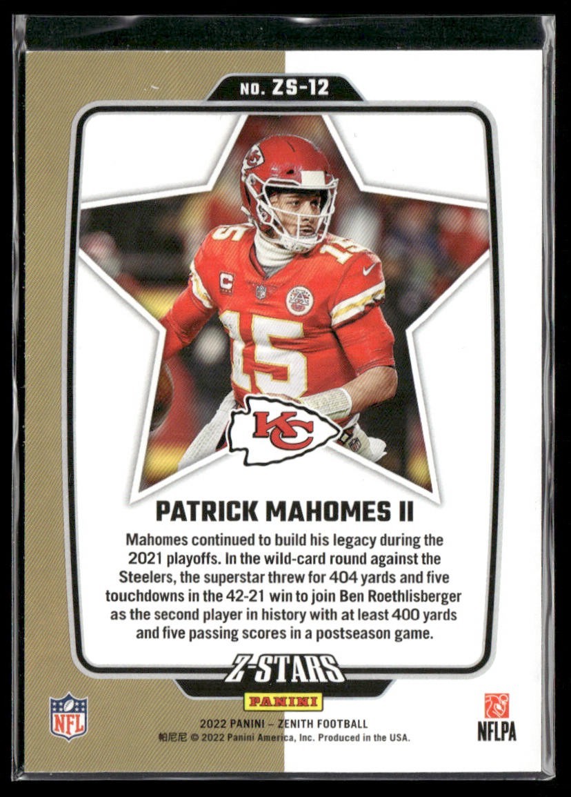 Patrick Mahomes II Player Lot Bundle 10 Different Football Cards PM001 Chiefs back