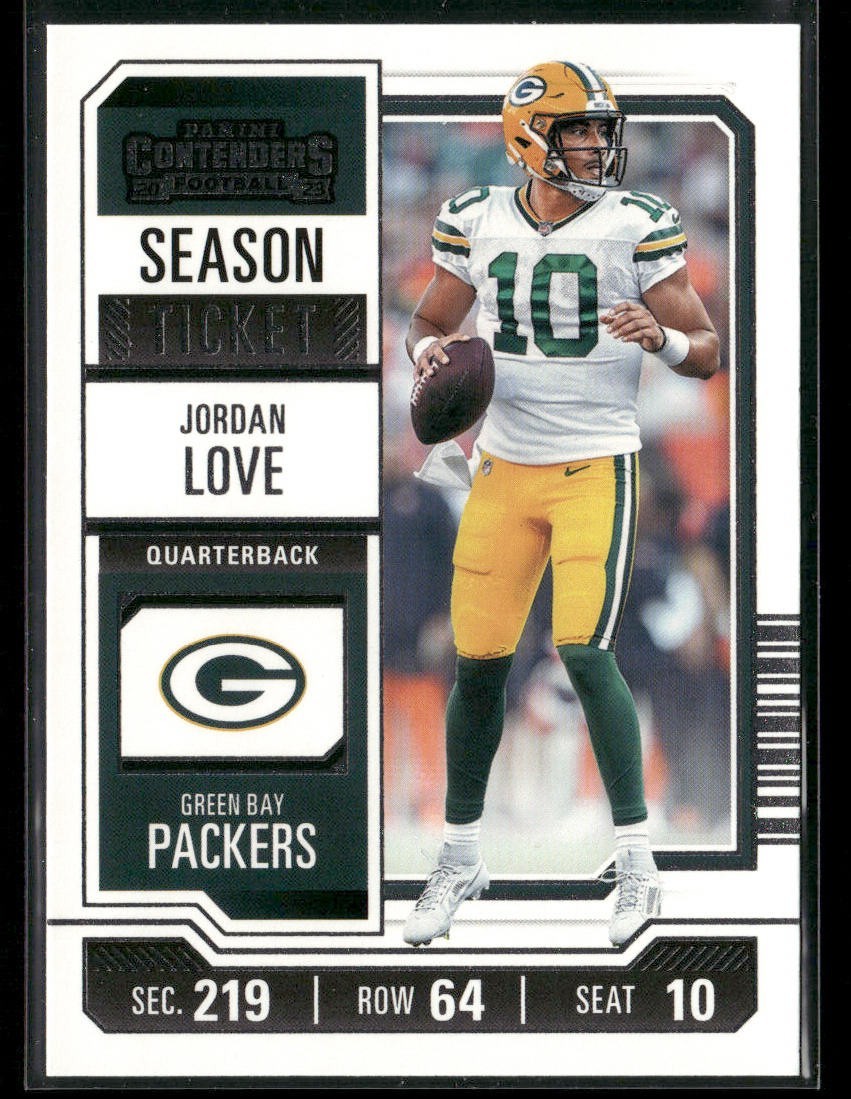Jordan Love Player Lot Bundle 10 Different Football Cards JL002 Packers back