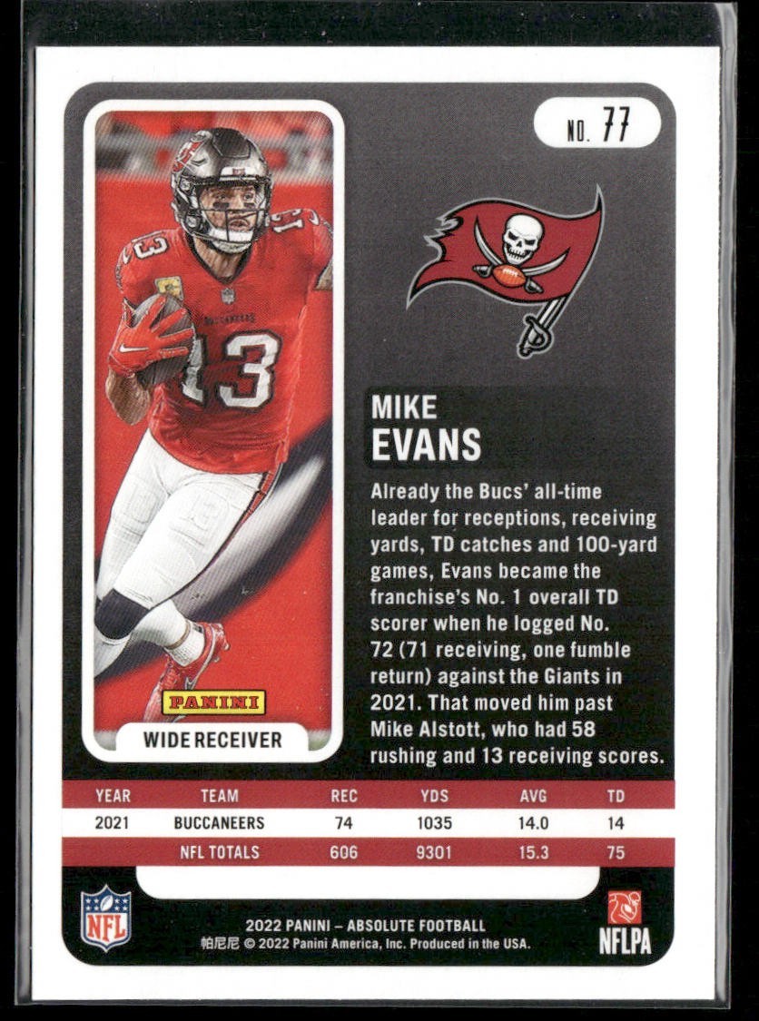 Mike Evans Player Lot Bundle 10 Different Football Cards ME002 Buccaneers back