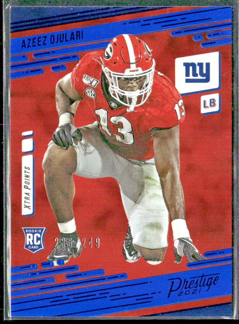 2021 Panini Prestige Rookies Xtra Points Blue /249 Azeez Ojulari #269 Rookie RC front