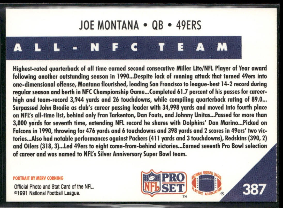 Joe Montana Player Lot Bundle 10 Different Football Cards JM006 49ers Chiefs back