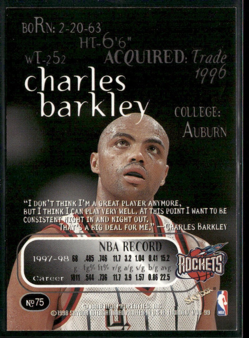 "Sir" Charles Barkley Player Lot Bundle 10 Basketball Cards CB001 Suns Sixers back