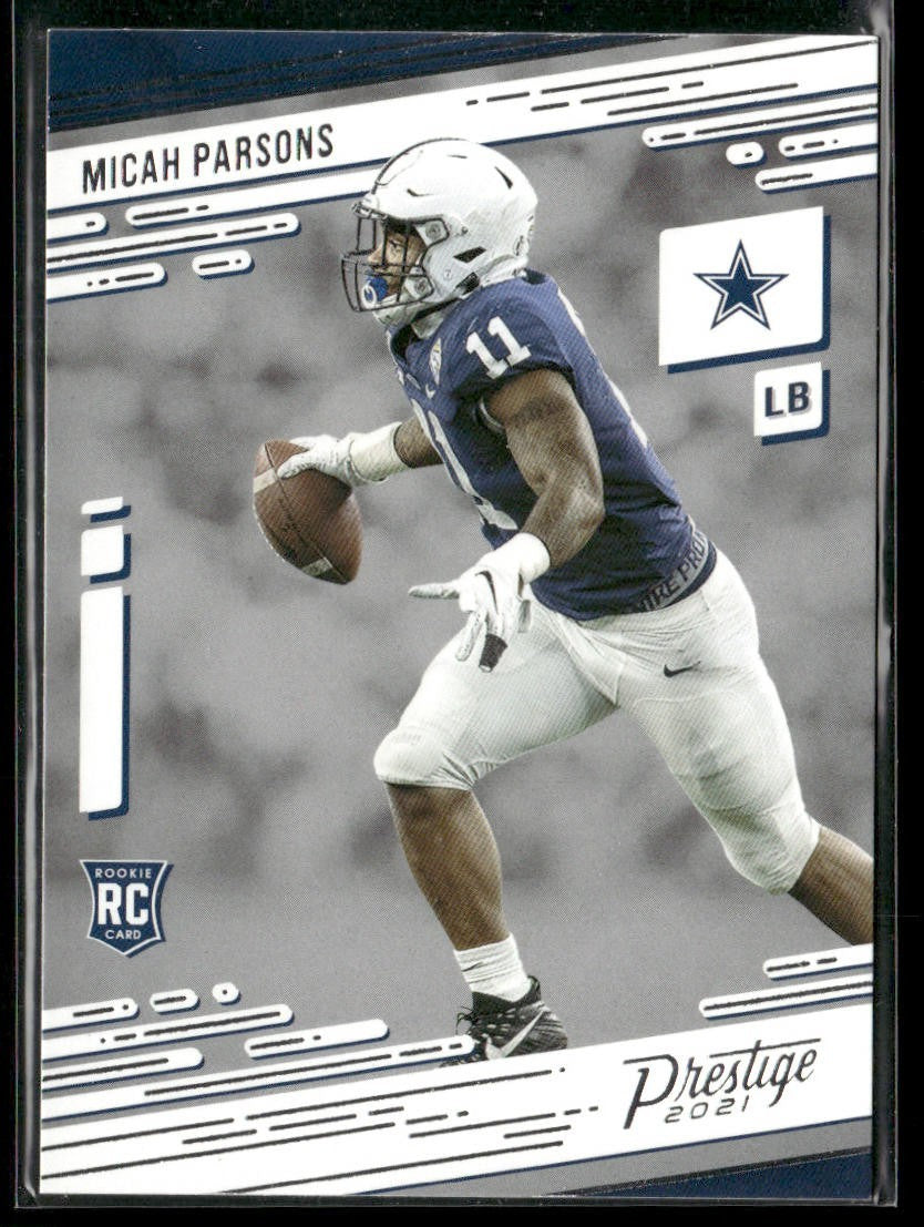Micah Parsons Player Lot Bundle 10 Different Football Cards MP003 Cowboys 3 RC back