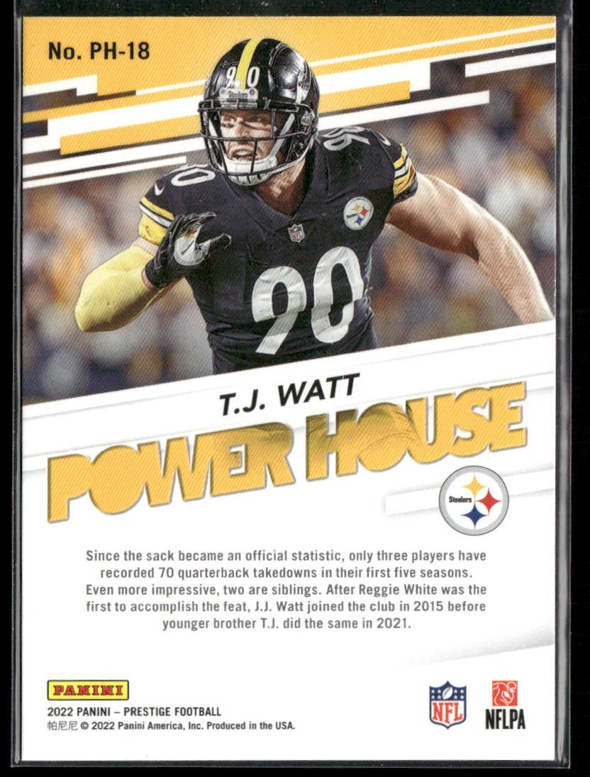 TJ Watt Player Lot Bundle 10 Different Football Cards TJW002 Steelers back