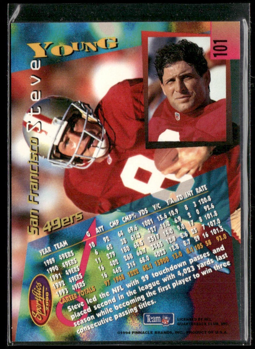 Steve Young Player Lot Bundle 10 Different Football Cards SY006 49ers back
