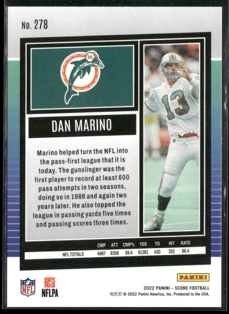 Dan Marino Player Lot Bundle 10 Different Football Cards DM003 Dolphins back