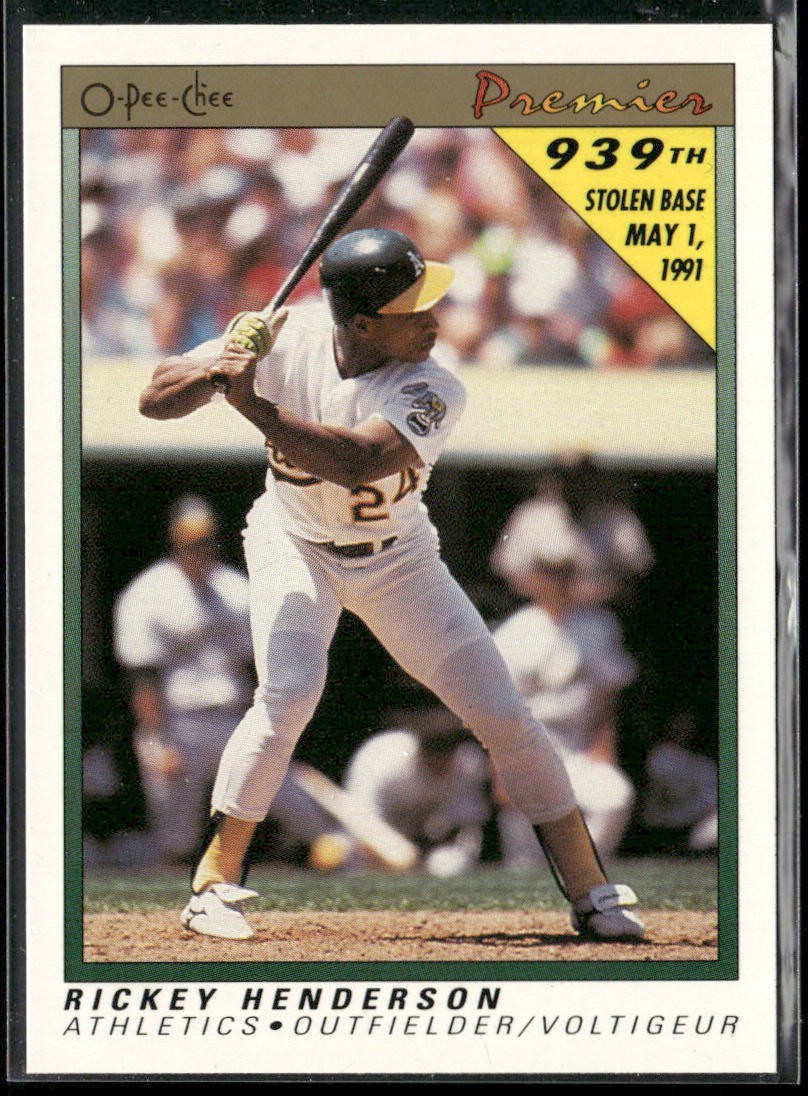 Rickey Henderson Lot Bundle 10 Different Baseball Cards RH001 Athletics back