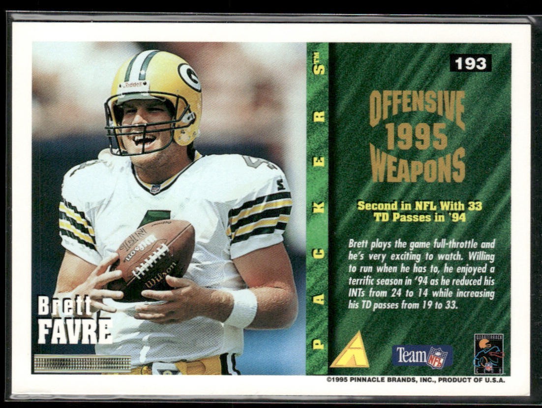 Brett Favre Player Lot Bundle 10 Different Football Cards BF005 Packers 1 RC back