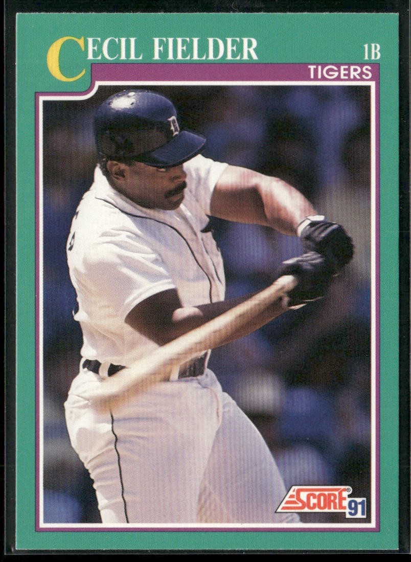 Cecil Fielder Player Lot Bundle 10 Different Baseball Cards CF002 Tigers back
