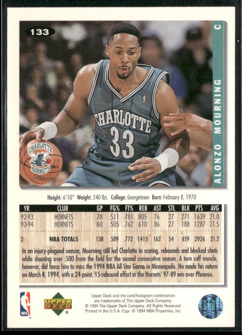 Alonzo Mourning Player Lot Bundle 10 Different Basketball Cards AM003 Heat back