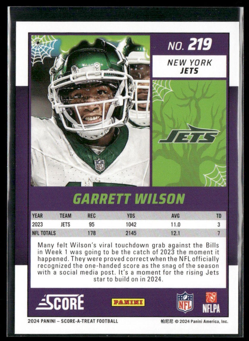 Garrett Wilson Player Lot Bundle 10 Different Football Cards GW002 Jets 4 RC back